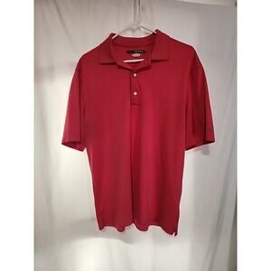 Greg Norman Collection Play Dry Red Golf Polo Shirt Men's Sz MEDIUM Short Sleeve